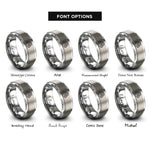 font options for inside engraving on silver gear train rings