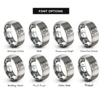 font options for inside engraving on silver gear train rings