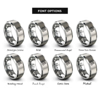 font options for inside engraving on silver gear train rings