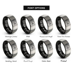 font options for inside engraving on black & gray gearbox icon rings