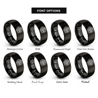 font options for inside engraving on black gearbox icon rings