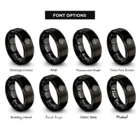 font options for inside engraving on black gearbox icon rings