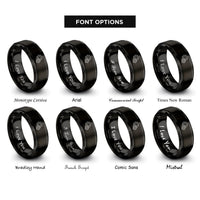 font options for inside engraving on black gears rings