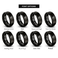 font options for inside engraving on black gears rings