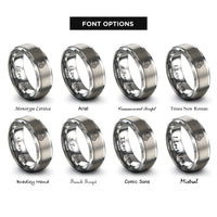 font options for inside engraving on silver gears rings