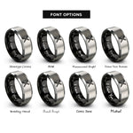 font options for inside engraving on black & grey gebo rings