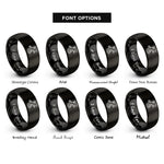 font options for inside engraving on black gecko rings