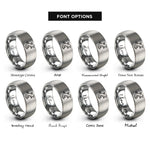 font options for inside engraving on grey gecko rings