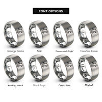 font options for inside engraving on grey gecko rings