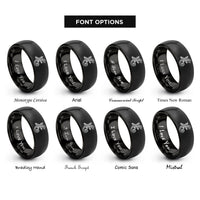 font options for inside engraving on black gecko spiral rings