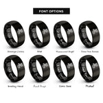 font options for inside engraving on black gecko spiral rings