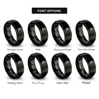 font options for inside engraving on black gecko spiral rings