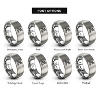 font options for inside engraving on gray gecko spiral rings