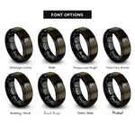 font options for inside engraving on gunmetal & black gecko spiral rings