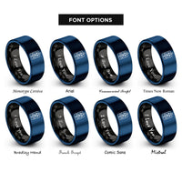 font options for inside engraving on black & blue geiger counter rings