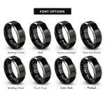 font options for inside engraving on black & grey geiger counter rings