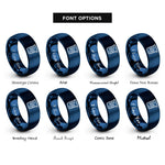 font options for inside engraving on blue gel electrophoresis bands rings