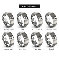 font options for inside engraving on silver gel electrophoresis bands rings