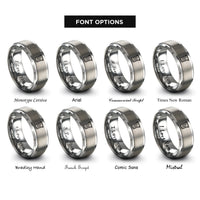 font options for inside engraving on silver gel electrophoresis bands rings
