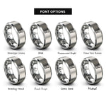font options for inside engraving on grey gel electrophoresis bands rings