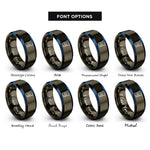 font options for inside engraving on gunmetal & blue gel electrophoresis bands rings