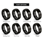 font options for inside engraving on black gelato cup rings