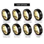 font options for inside engraving on black & gold gelt coins rings