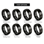 font options for inside engraving on black gelt coins rings