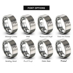font options for inside engraving on grey gemini rings