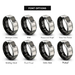 font options for inside engraving on black & grey gemsbok horns crossed rings