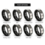 font options for inside engraving on black & gray gemsbok horns crossed rings