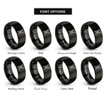 font options for inside engraving on black gemsbok horns crossed rings
