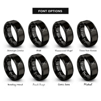 font options for inside engraving on black gemsbok horns crossed rings