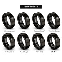 font options for inside engraving on black gemsbok horns crossed rings