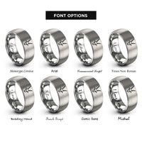 font options for inside engraving on grey gemsbok horns crossed rings