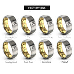 font options for inside engraving on gold & gray genderfluid flag rings