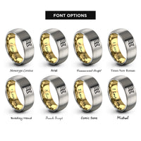 font options for inside engraving on gold & gray genderfluid flag rings