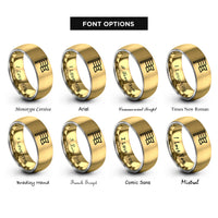 font options for inside engraving on gold & silver genderfluid flag rings