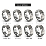font options for inside engraving on grey genderfluid flag rings