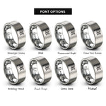 font options for inside engraving on gray genderfluid flag rings