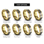 font options for inside engraving on gold & grey genderfluid symbol rings