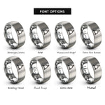 font options for inside engraving on gray genderfluid symbol rings
