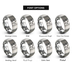 font options for inside engraving on gray general star rings