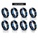 font options for inside engraving on blue & grey generic race track rings