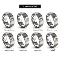 font options for inside engraving on grey generic race track rings
