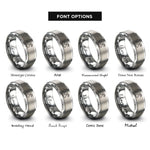 font options for inside engraving on grey generic race track rings
