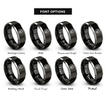 font options for inside engraving on black & grey geocache circle rings