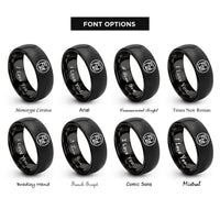 font options for inside engraving on black geocache circle rings