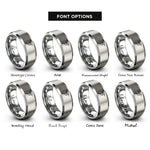 font options for inside engraving on silver geometric hummingbird rings
