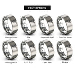 font options for inside engraving on silver geometric hummingbird rings